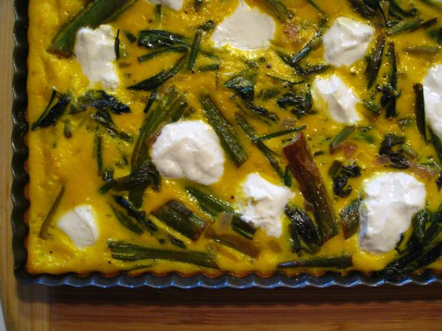 Wild Pokeweed and Field Garlic Rustic Tart