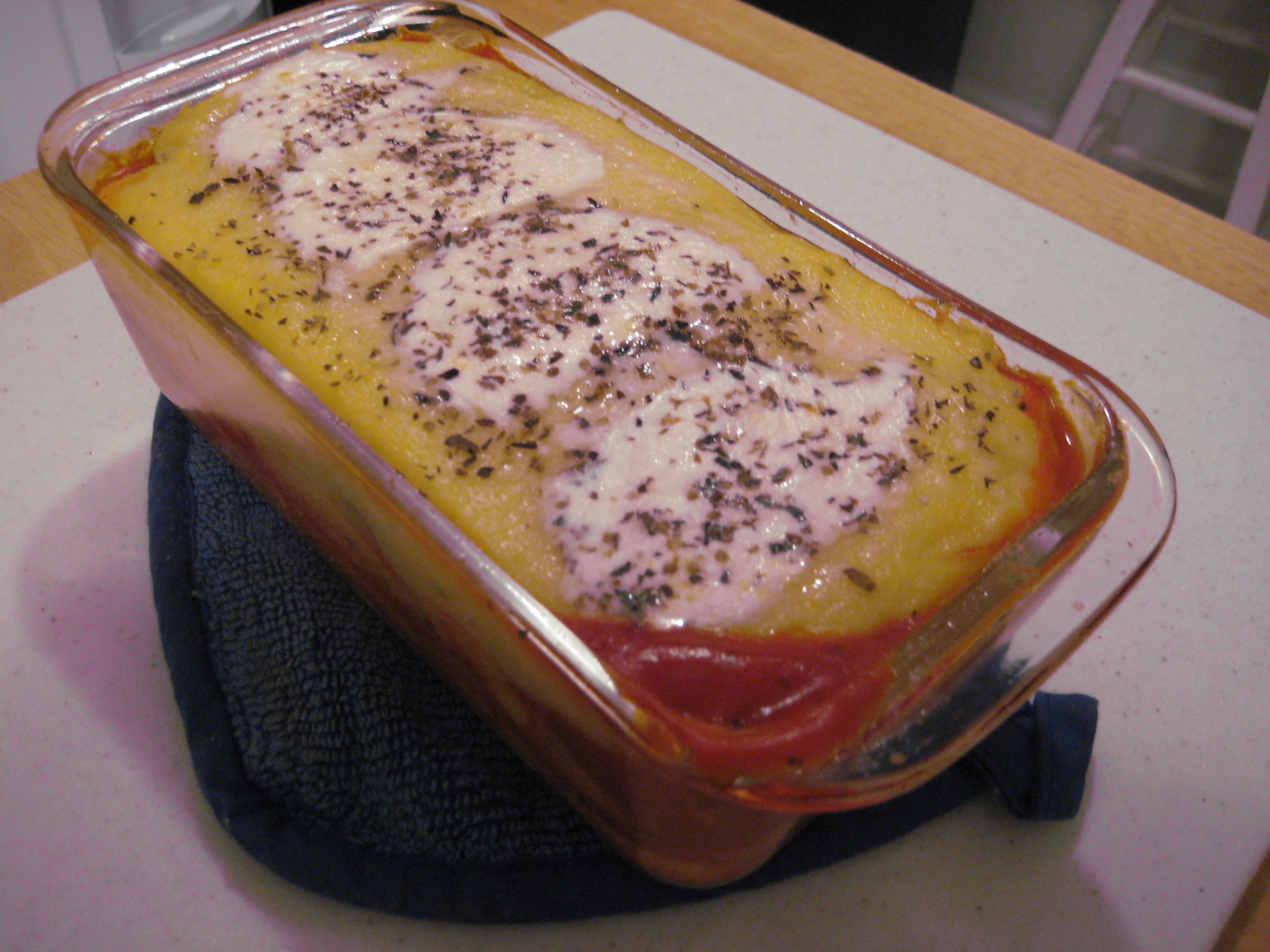 Polenta, Sausage and Mozzarella