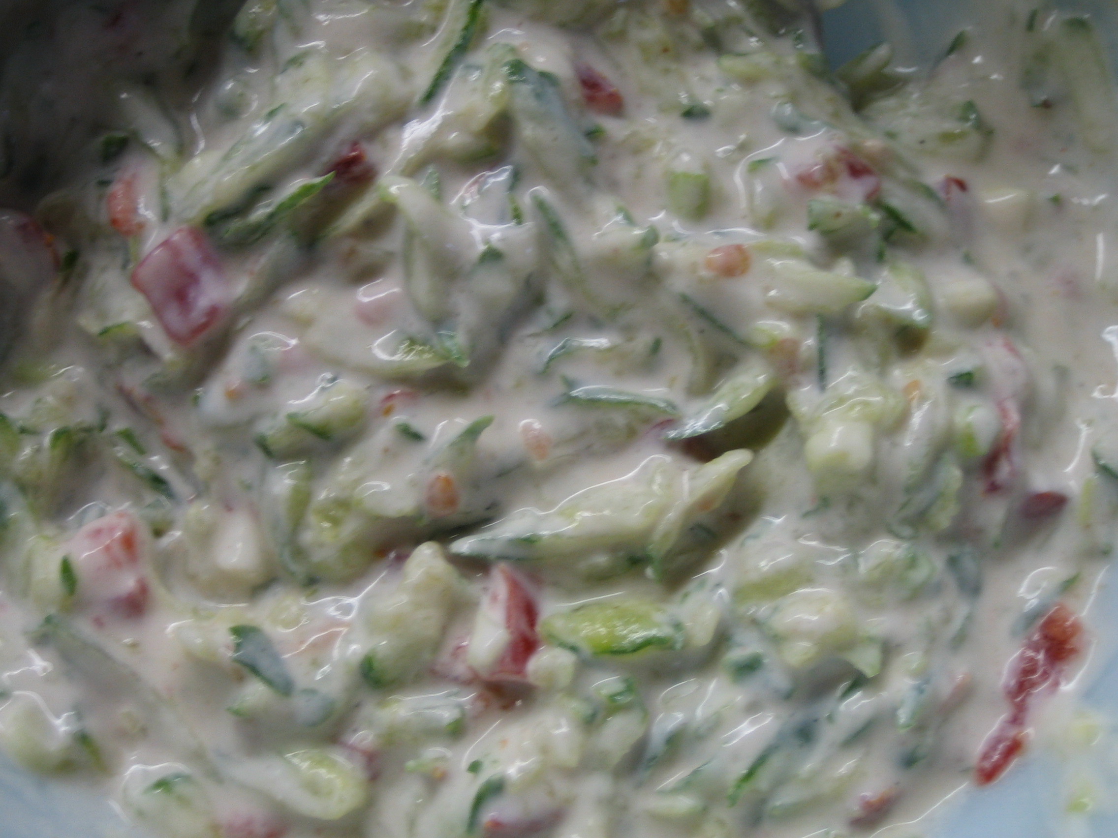 Pretty Basic Raita With Tomatoes and Cucumbers