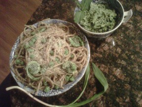 Ramp and Watercress Pesto with Spring Has Sprung Pasta, part deux