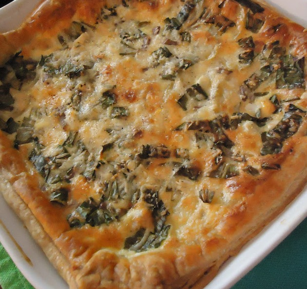 Ramp-New Potato-Asiago Tart