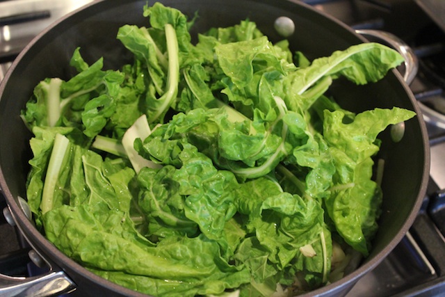 Simple Swiss Chard with Caramelized Onions and Balsamic Vinegar