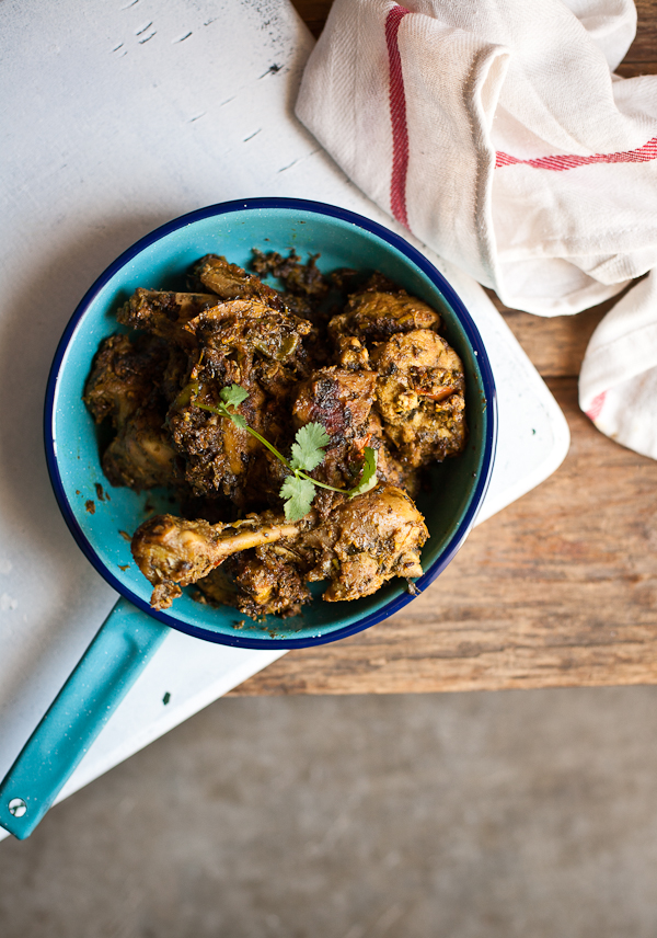 Methi Murgh (Chicken cooked with fresh fenugreek leaves)