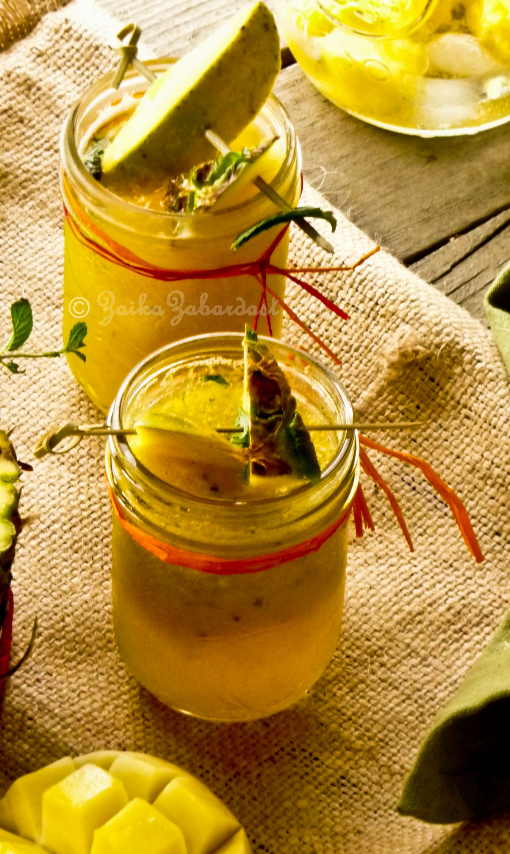 Mango-Pineapple non-alcoholic Sangria! Sensational and refreshing summer drink