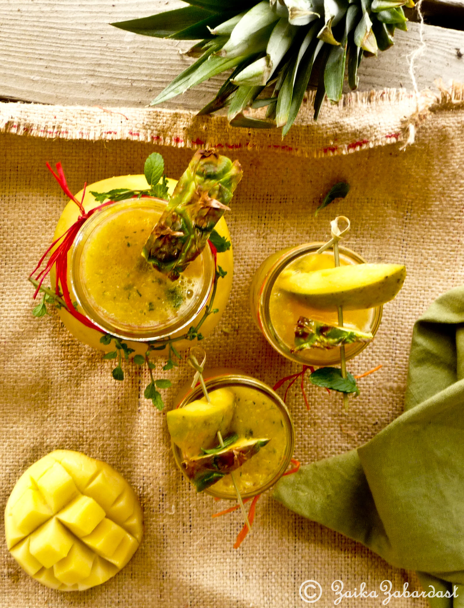 Mango-Pineapple non-alcoholic Sangria! Sensational and refreshing summer drink