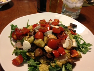 Roasted Vegetable Couscous with Marinated Tomatoes