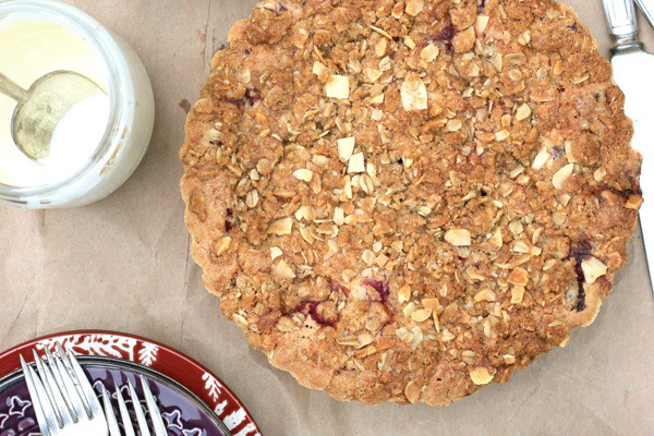 Rhubarb Almond Crumb Cake