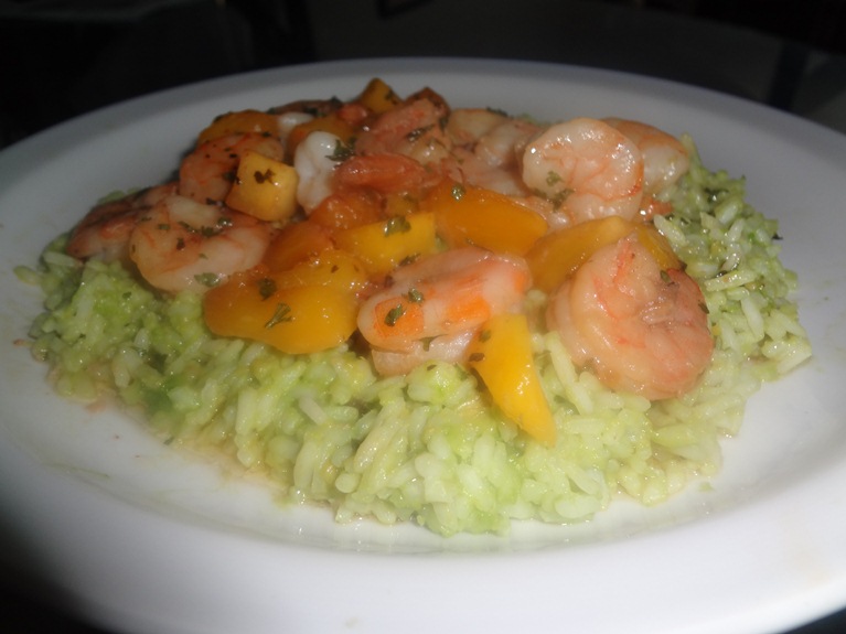 Cajun Shrimp over Avocado Rice