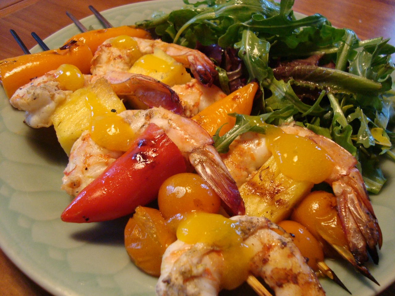 Grilled Shrimp Kebobs with Mango Lime Sauce