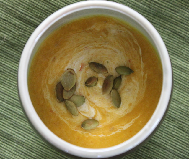 Chilled Mango Soup with Crema and Pepitas