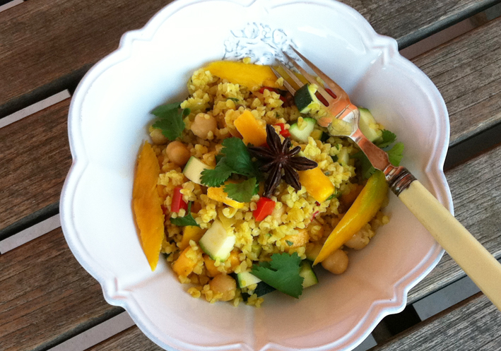 Mango Bulghar Salad with Mango Vinaigrette