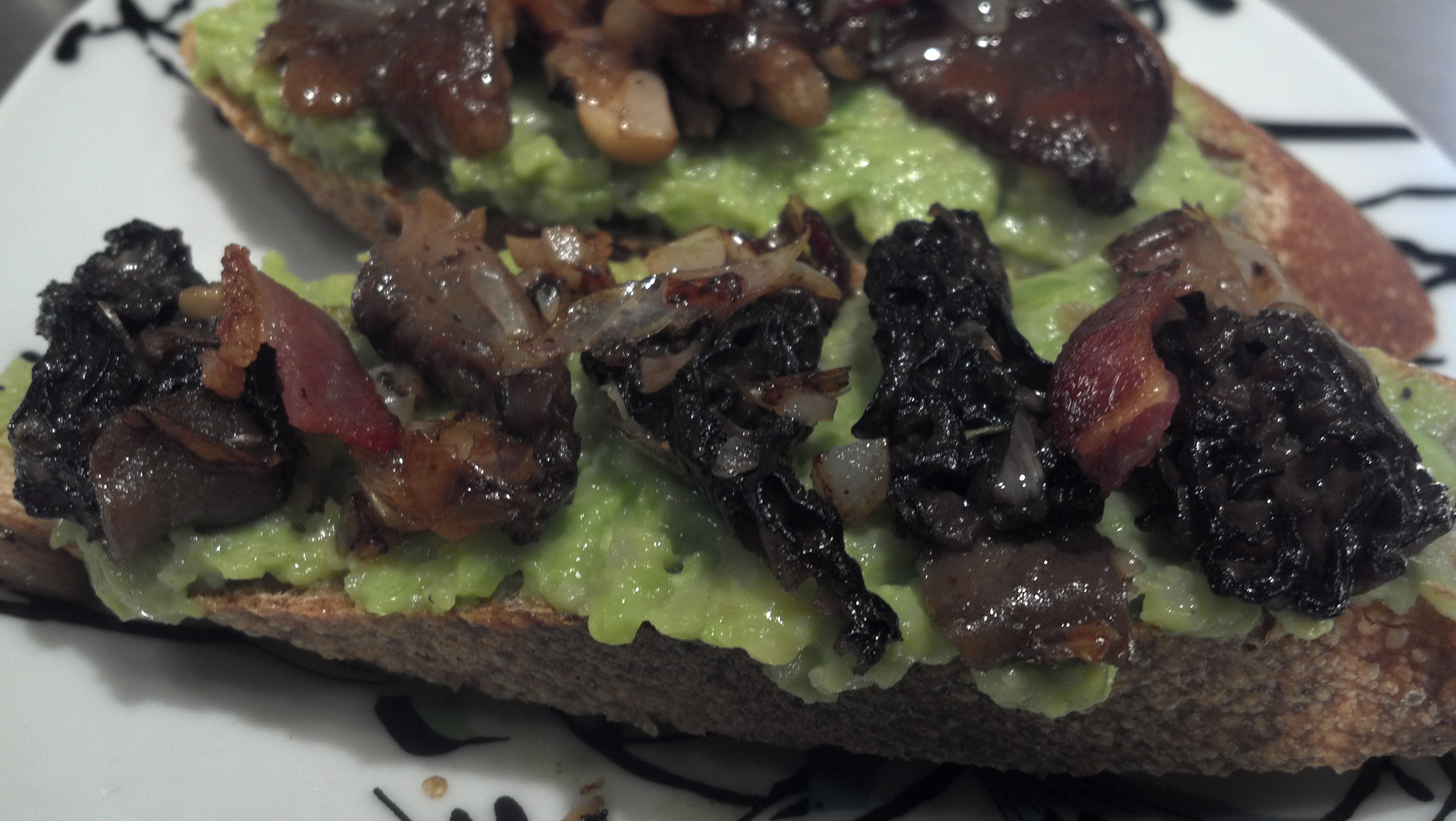 Fava Bean & Morel bruschetta