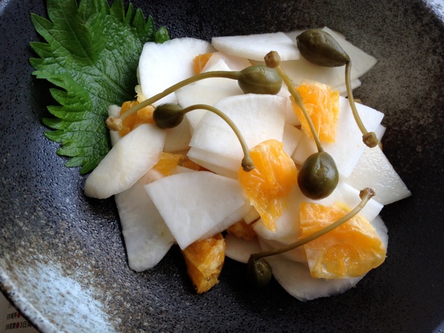 Raw Turnip Tangelo Toss