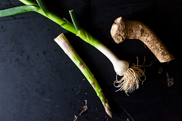 Asparagus with Young Garlic and Horseradish