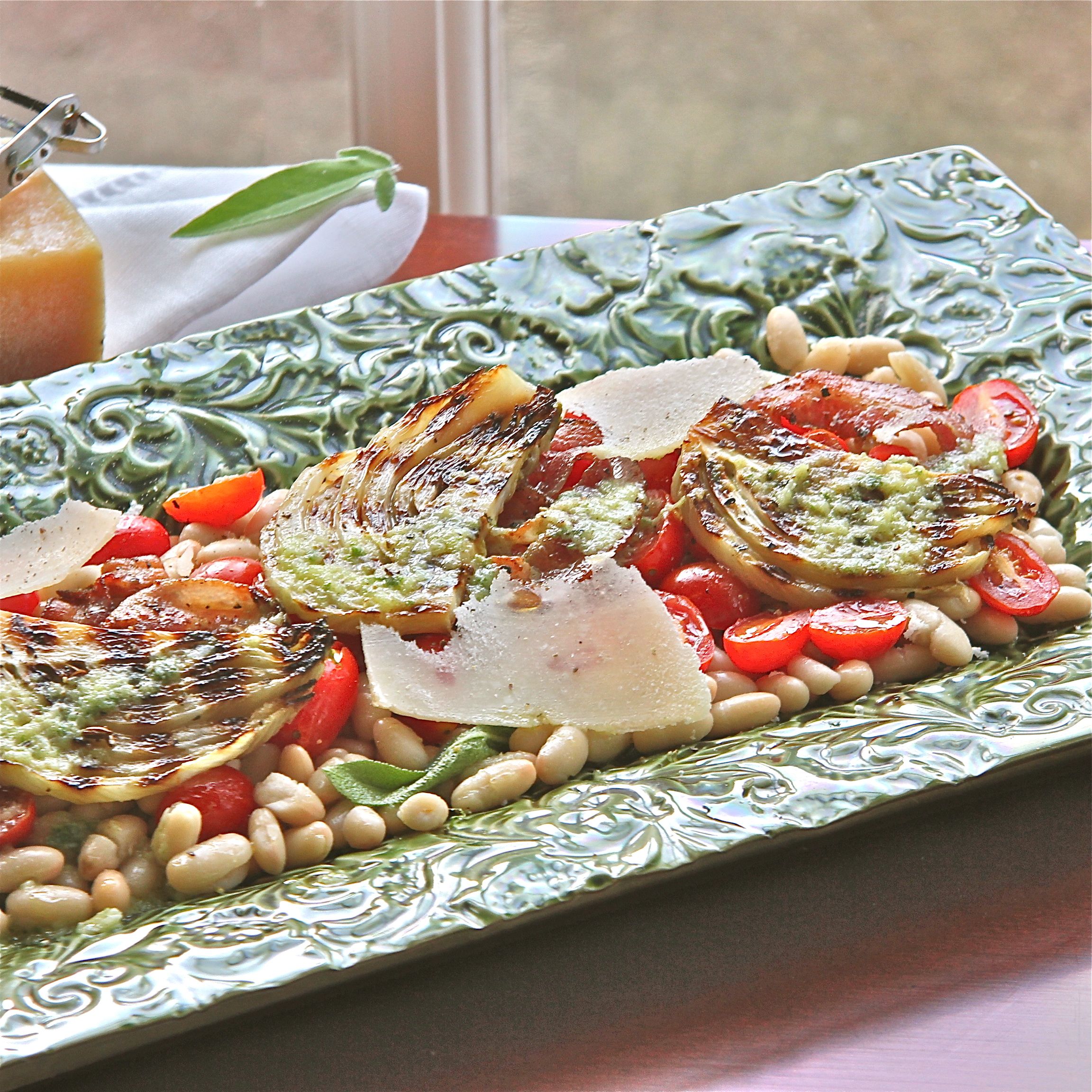Grilled Fennel and Cannellini Bean Salad with Lemon Sage Dressing