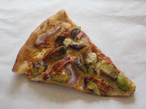 Bacon, Brussels Sprouts, and Blue Cheese Pizza