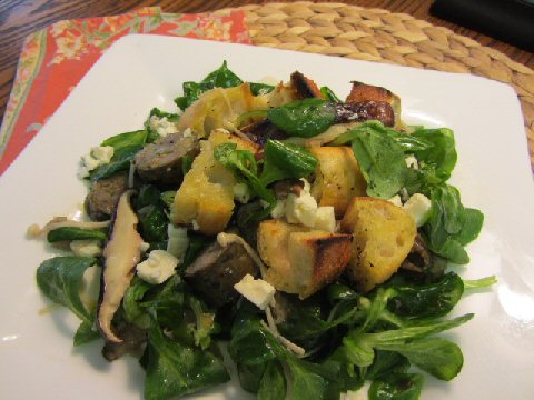Sun King Mache Salad with Sausage