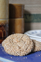 peanut butter and sesame cookies