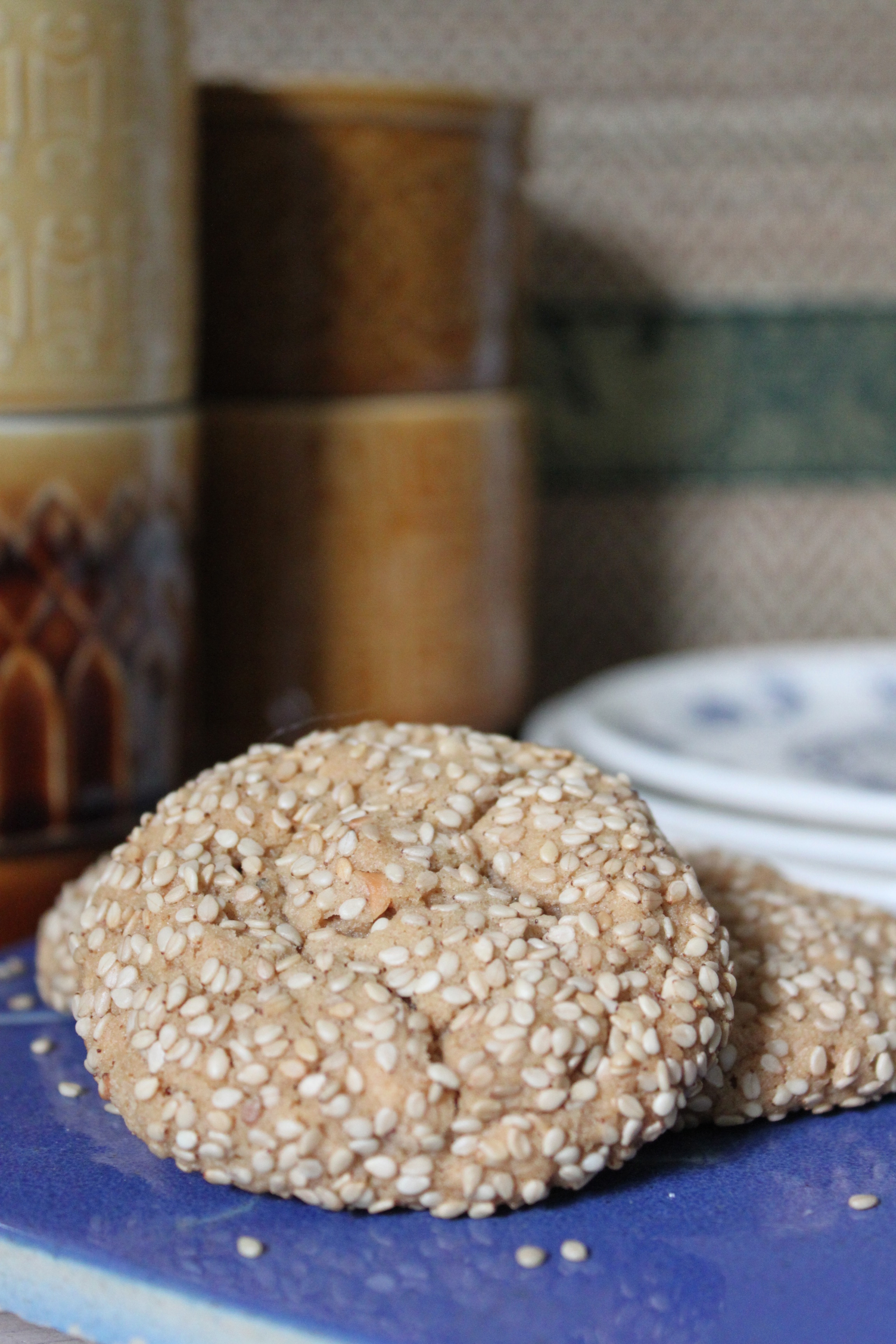peanut butter and sesame cookies