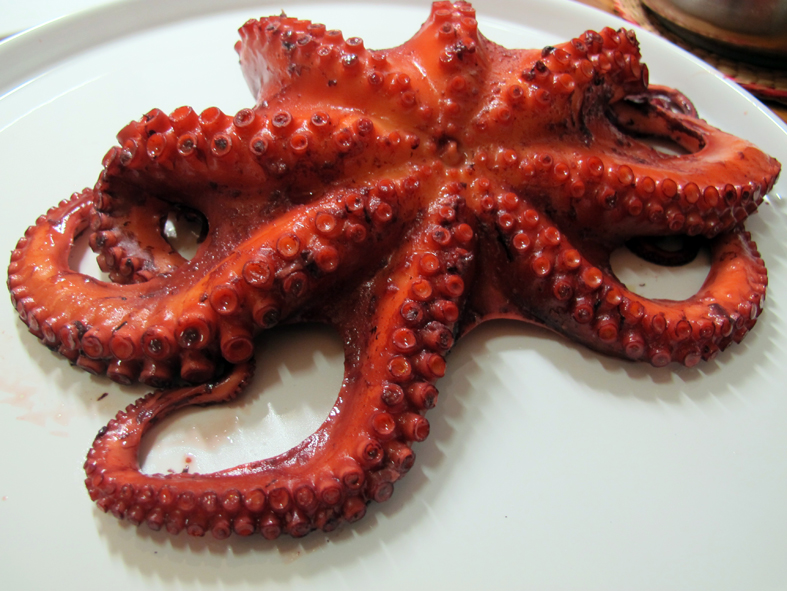 Octopus with Mustard Greens and Rice
