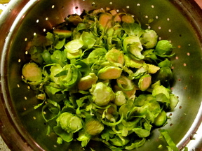 Pasta with Brussels Sprouts, Guanciale Bits, Lemon and Almonds