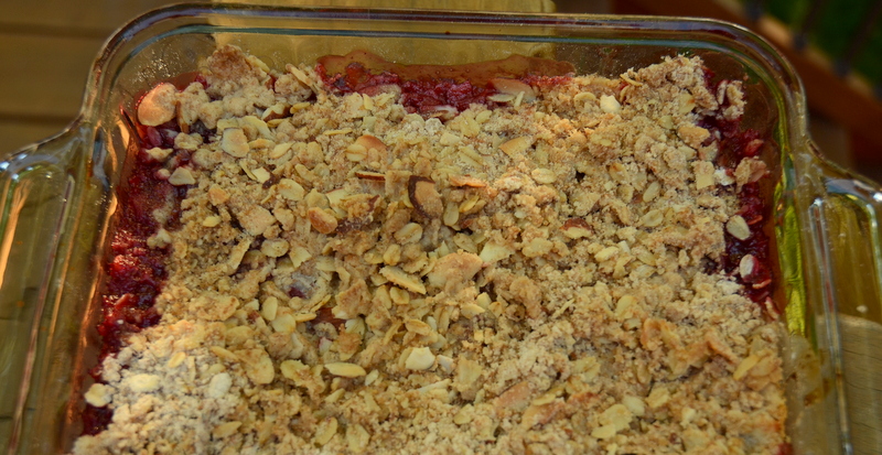 Rhubarb Cherry Hibiscus Crumble