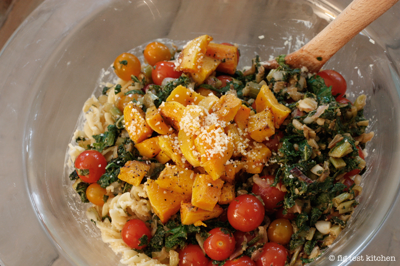 Creamy Fusilli with Kale and Butternut Squash