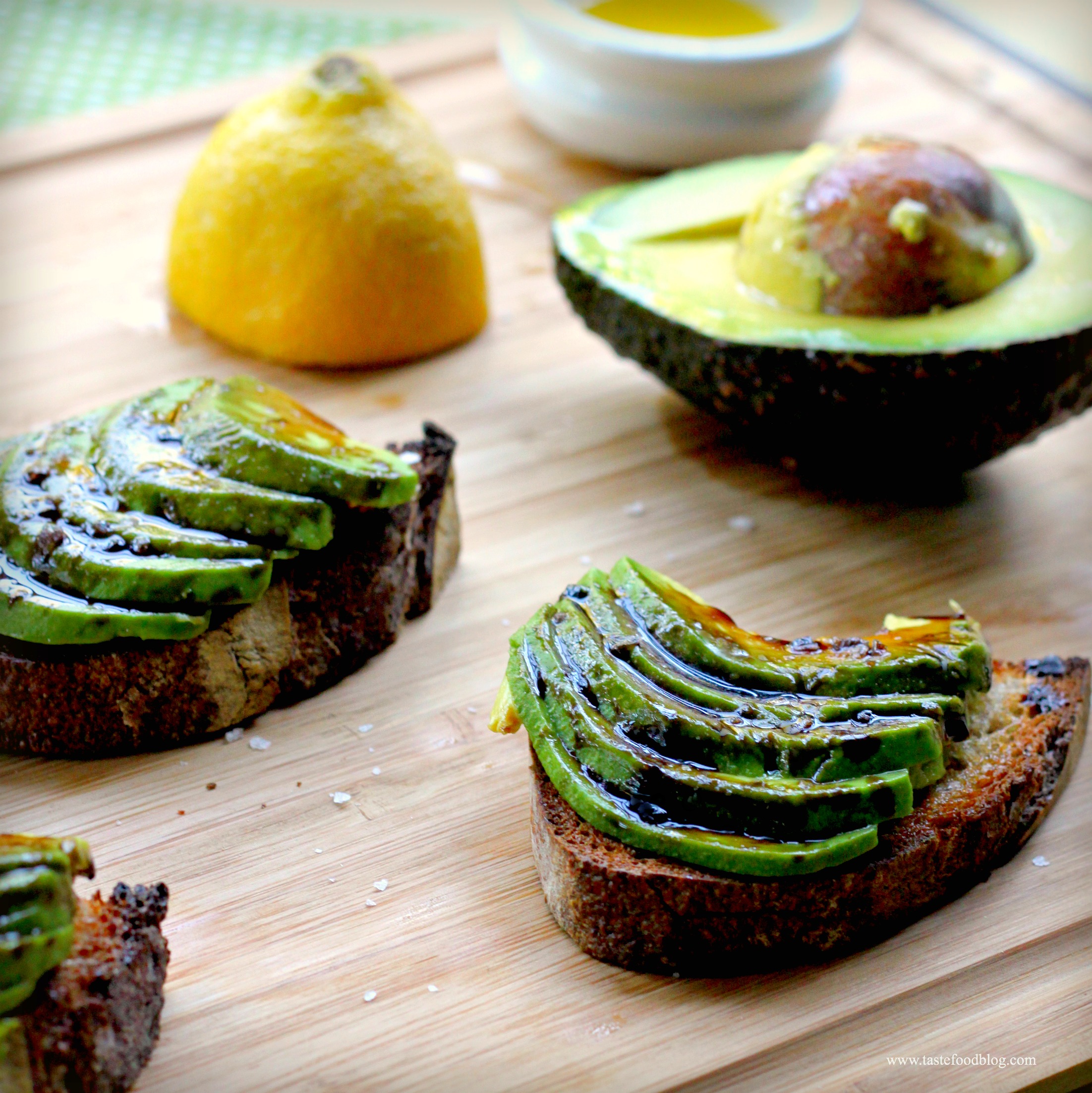 Avocado Bruschetta with Balsamic Syrup