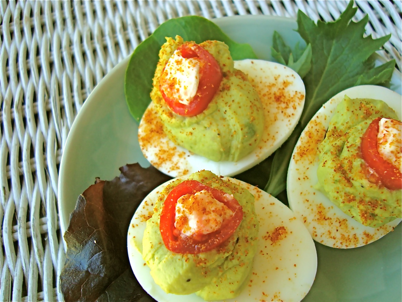 "Little Green Devils" Deviled Eggs