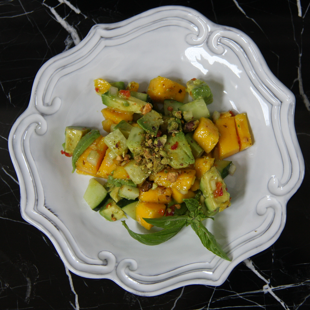 Avocado and Mango Salad with Pistachio and Curry