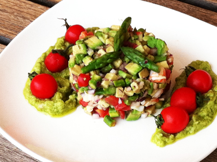Avocado and Shrimp Tartare with Avocado Ginger Dressing