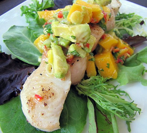 Wild Shark Steaks with Mango Avocado Salsa