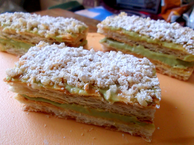 Napoleon Pastries Filled with Avocado Pastry Cream