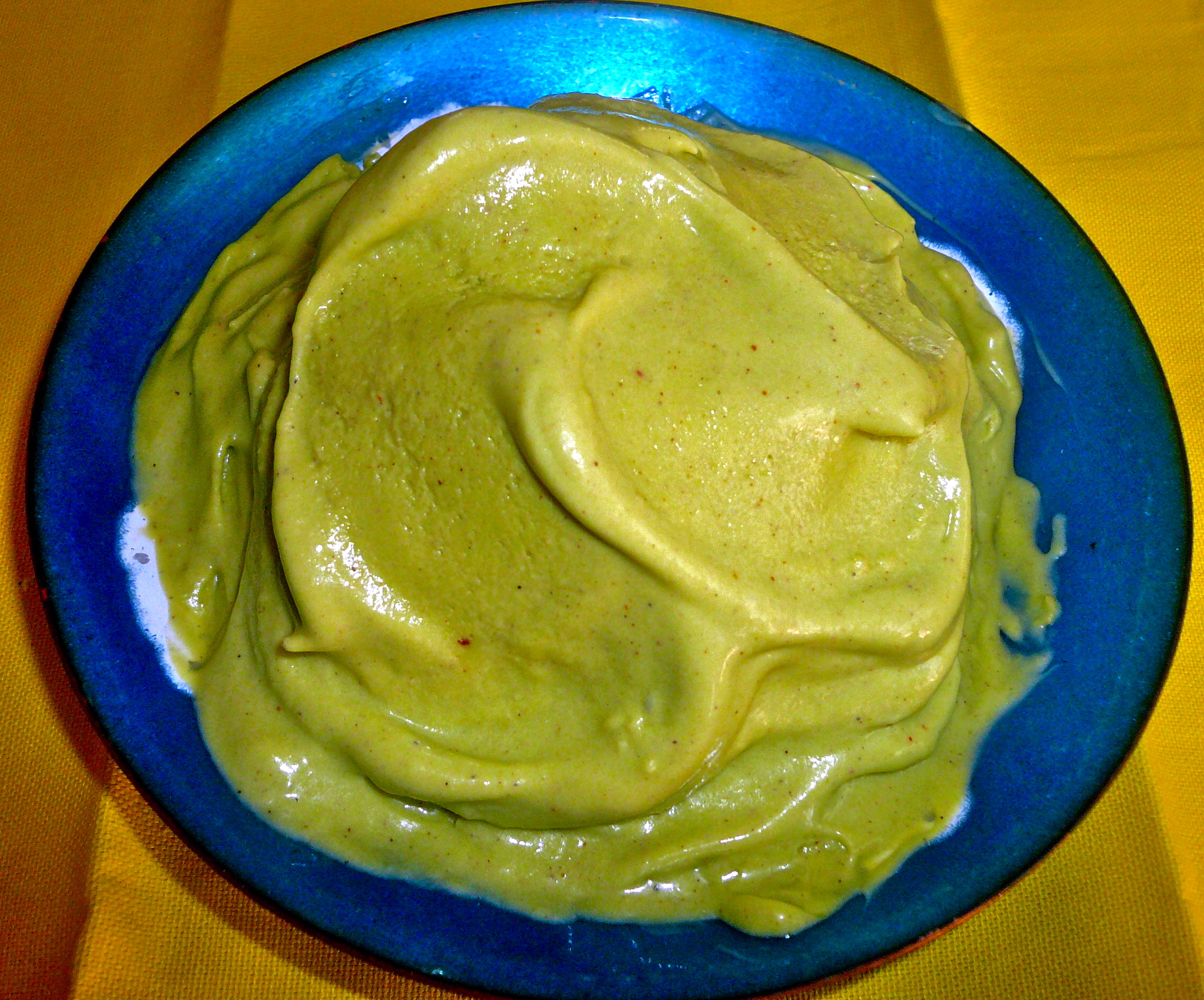 Cinnamon and Ancho Chile Scented Avocado Ice Cream