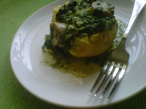 Creamed Spinach and Garlic Scapes
