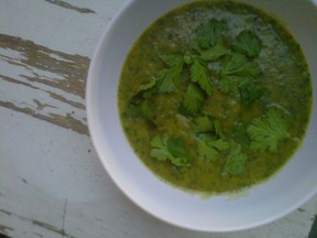 Curried Spinach and Cilantro Soup