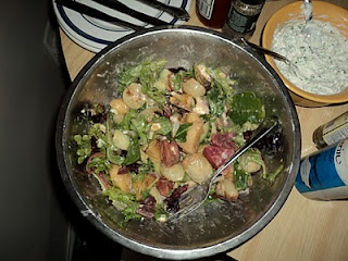Three beet salad with goat's cheese and meyer lemon vinaigrette