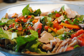 Summer Salad with Turkey, Greens, and Chickpeas