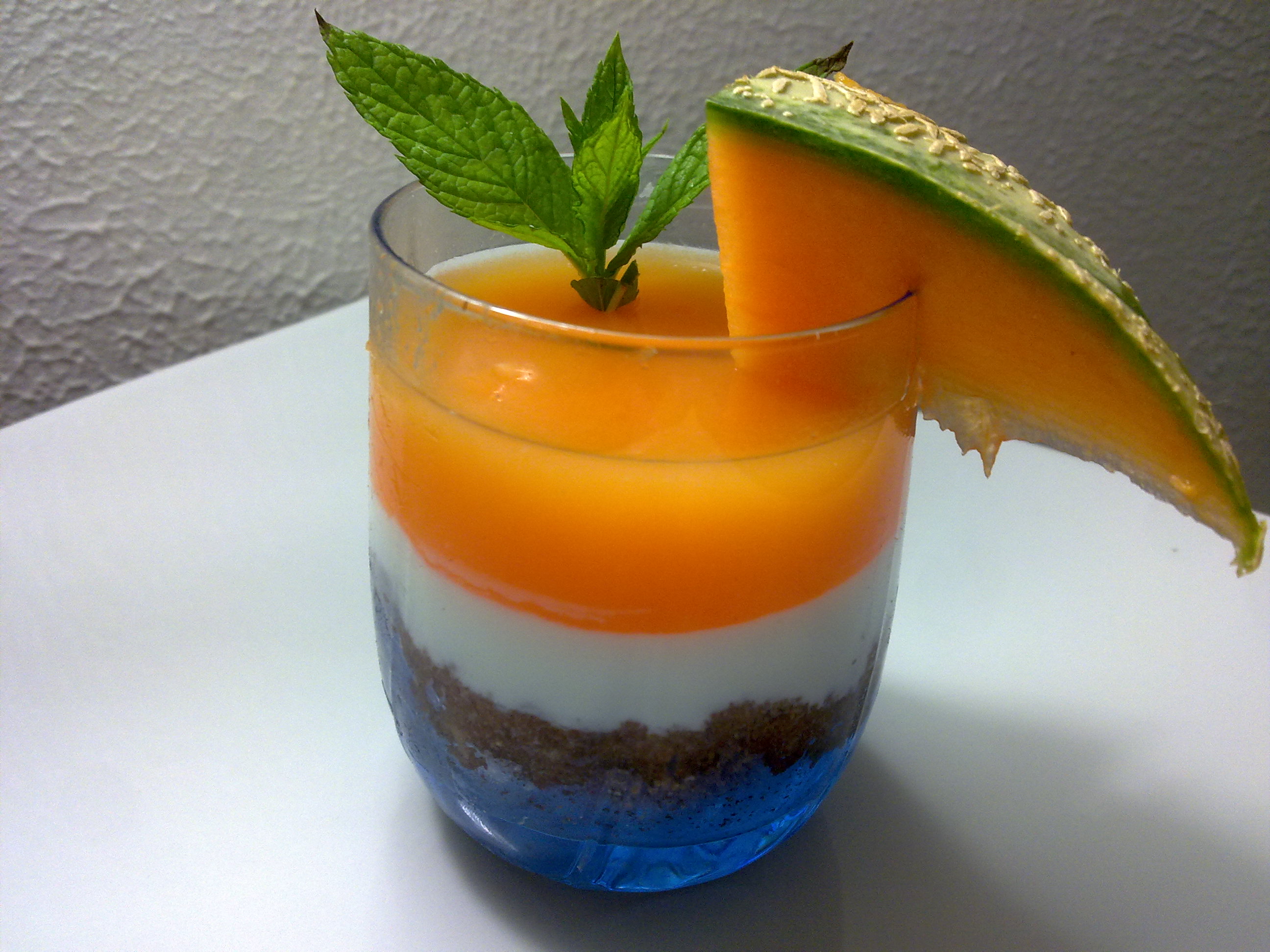 Mint and melon cheesecake