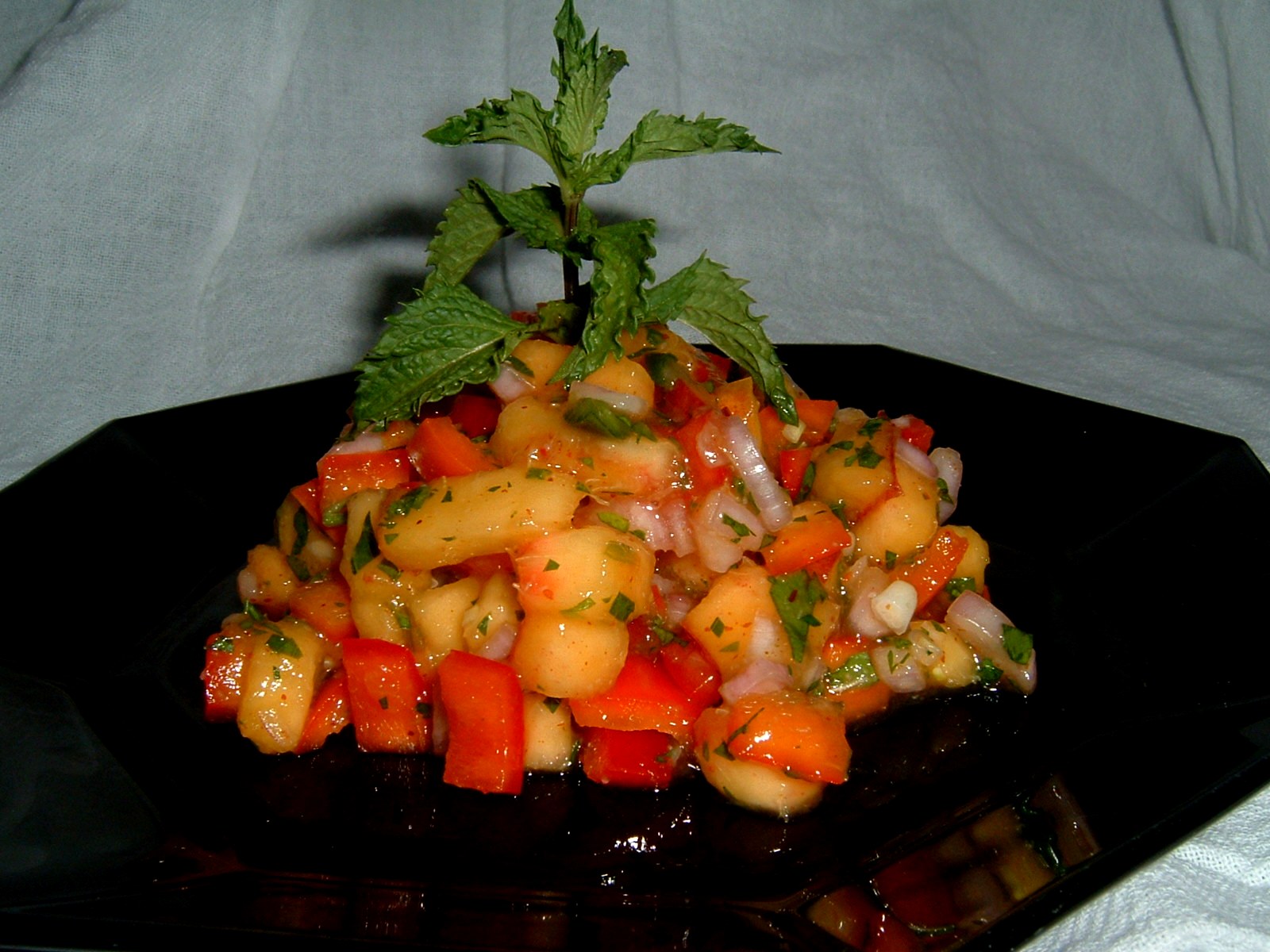 Minty Peach Salsa