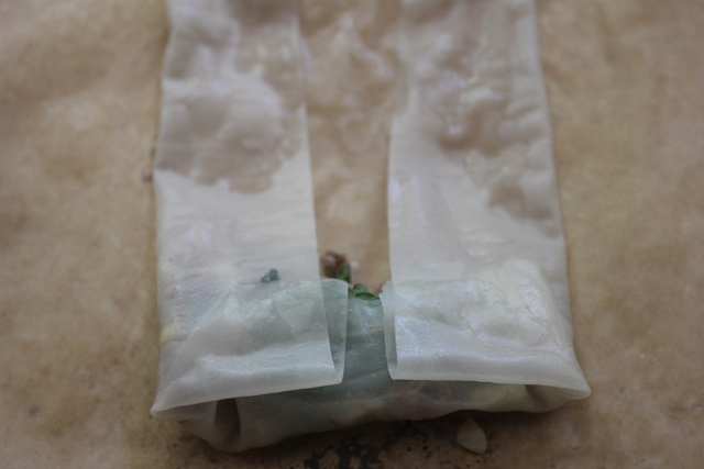 Spring Rolls with Mint, Pork and Green Apple with Spicy Vinegar-Mint Syrup