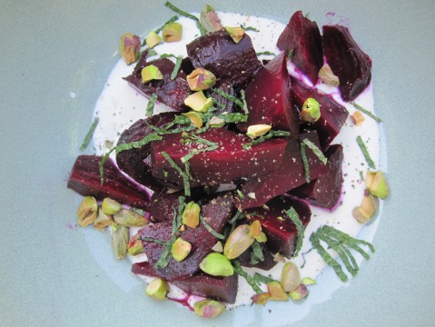 Beets with Pistachios and Mint