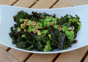 Kale, Fava, Sultana and Walnut Salad
