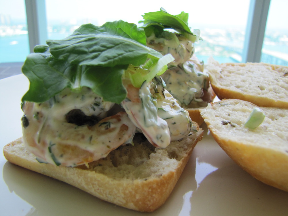 Herbed Shrimp Salad on Focaccia