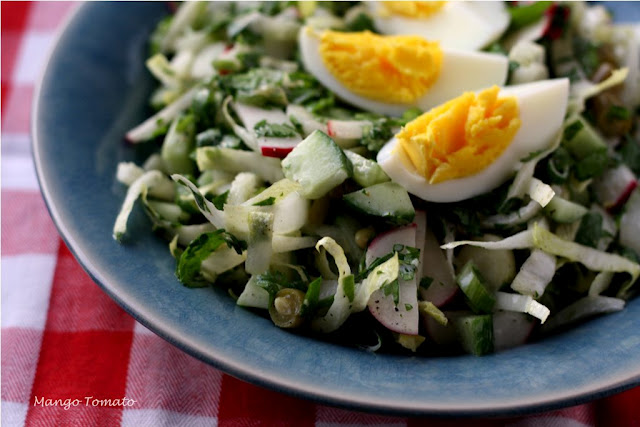 Lettuce Free Salad: Endive Salad with Pickled Beans, Radishes & Eggs