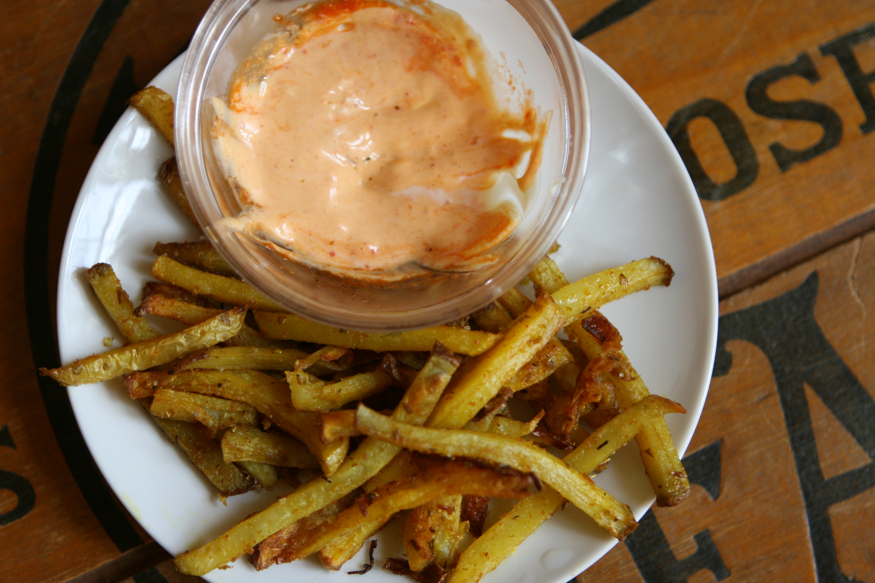 Roasted Slap Fries with Srirachannaise
