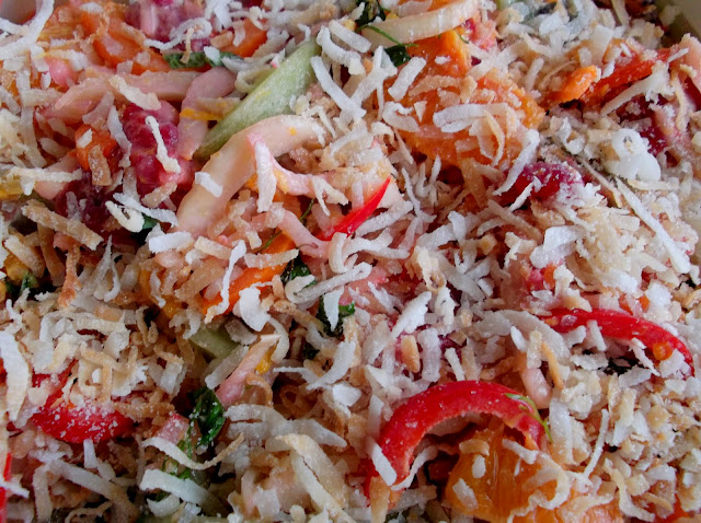 Fruit and Vegetable Salad with Creamy Mayo-Honey and Rum Dressing