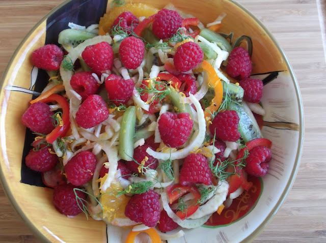 Fruit and Vegetable Salad with Creamy Mayo-Honey and Rum Dressing