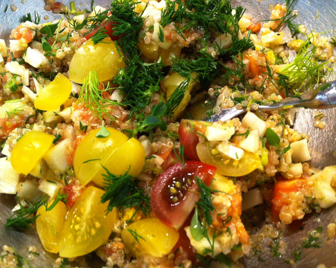 tomates farcies:  vegetarian & beef stuffed tomatoes, bonus QUINOA salad