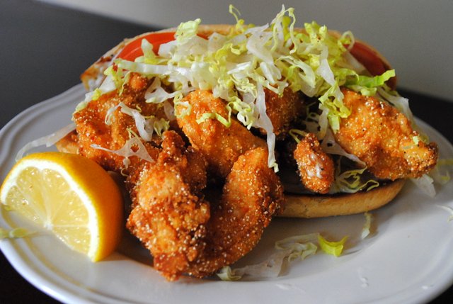 Shrimp Po' Boys with Spicy Homemade Tartar Sauce